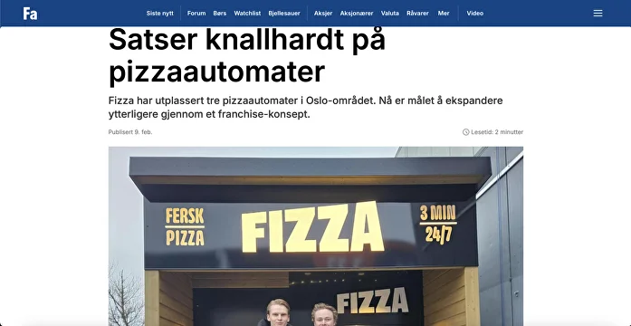 Satser knallhardt på pizzaautomater
