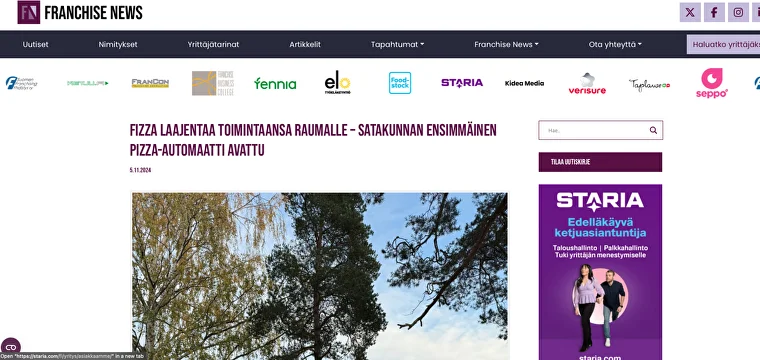 Fizza laajentaa toimintaansa Raumalle – Satakunnan ensimmäinen pizza-automaatti avattu