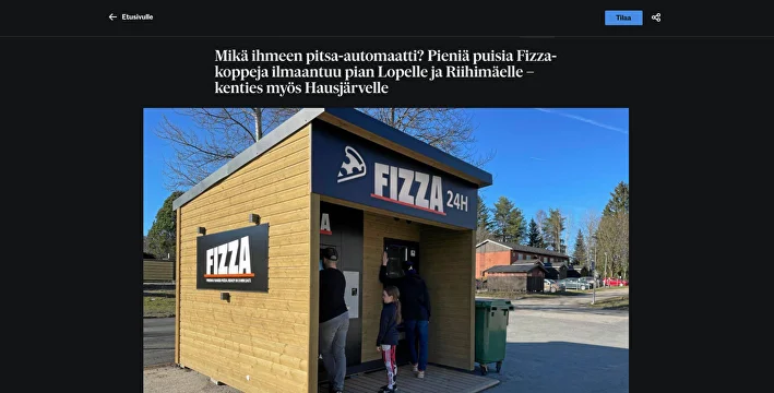 Mikä ihmeen pitsa-​automaatti? Pieniä puisia Fizza-​koppeja ilmaantuu pian Lopelle ja Riihimäelle – kenties myös Hausjärvelle