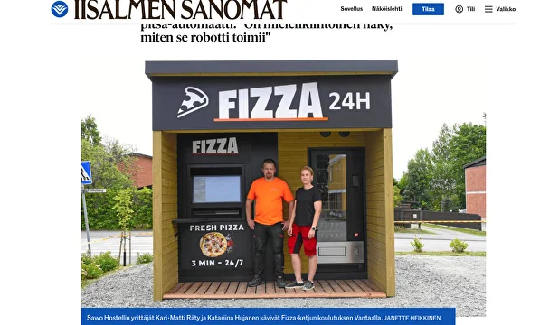 Iisalmessa avautuu Pohjois-​Savon ensimmäinen pitsa-​automaatti: "On mielenkiintoinen näky, miten se robotti toimii"