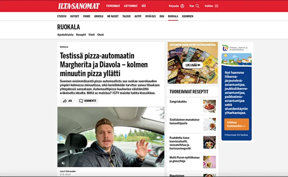 Testissä pizza-automaatin Margherita ja Diavola – kolmen minuutin pizza yllätti