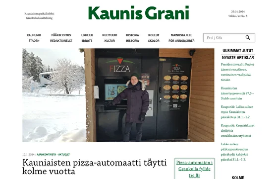 Kauniaisten pizza-automaatti täytti kolme vuotta