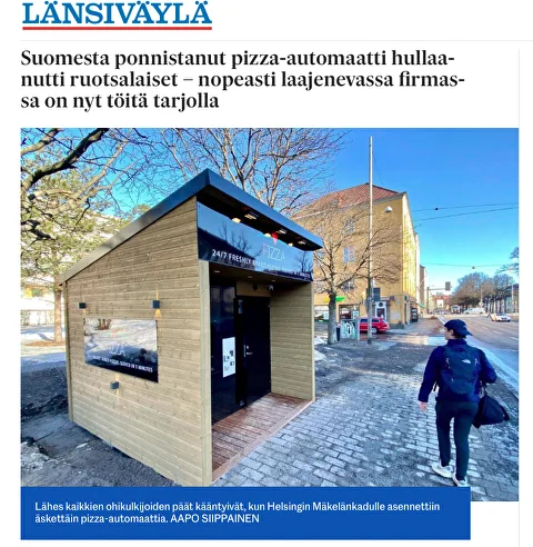 Suomesta ponnistanut pizza-​automaatti hullaanutti ruotsalaiset – nopeasti laajenevassa firmassa on nyt töitä tarjolla
