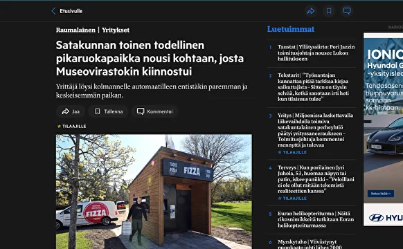 Satakunnan toinen todellinen pikaruokapaikka nousi kohtaan, josta Museovirastokin kiinnostui