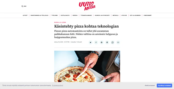Käsintehty pizza kohtaa teknologian