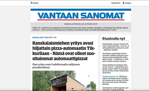 Ranskalaismiehen yritys avasi hiljattain pizza-​automaatin Tikkurilaan – Nämä ovat olleet suosituimmat automaattipizzat