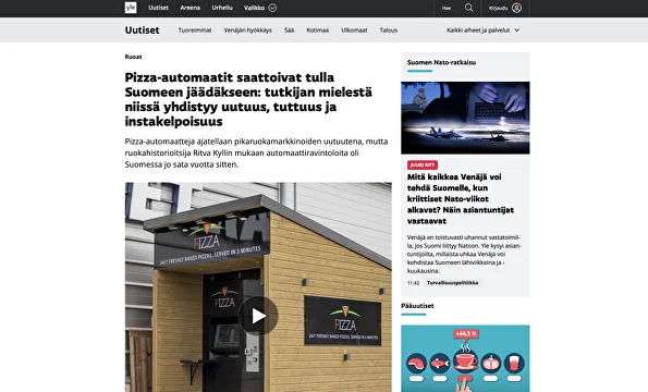 Pizza-automaatit saattoivat tulla Suomeen jäädäkseen: tutkijan mielestä niissä yhdistyy uutuus, tuttuus ja instakelpoisuus