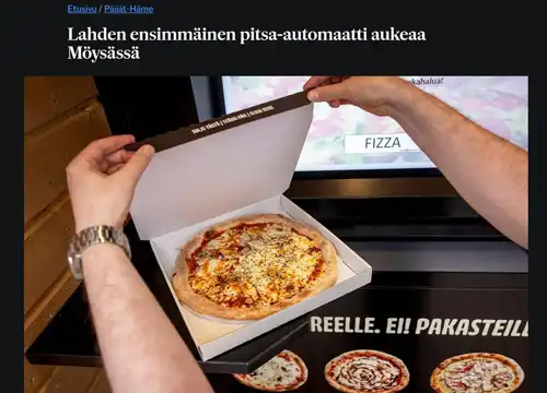 Lahden ensimmäinen pitsa-​automaatti aukeaa Möysässä