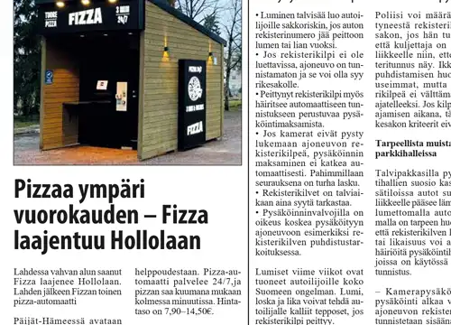 Pizzaa ympäri vuorokauden – Fizza laajentuu Hollolaan