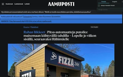 Pitsa-​automaatteja putoilee maisemaan kiihtyvällä tahdilla – Lopelle jo viikon sisällä, seuraavaksi Riihimäelle