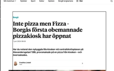 Inte pizza men Fizza - Borgås första obemannade pizzakiosk har öppnat