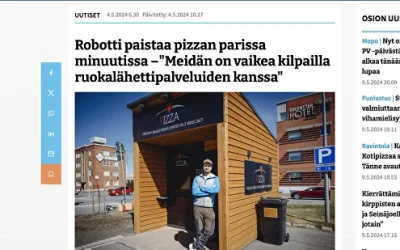 Robotti paistaa pizzan parissa mi­nuu­tis­sa –"­Mei­dän on vaikea kil­pail­la ruo­ka­lä­het­ti­pal­ve­lui­den kanssa"