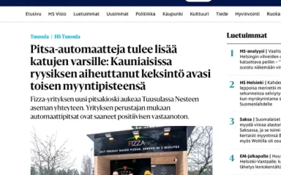 Pitsa-automaatteja tulee lisää katujen varsille: Kauniaisissa ryysiksen aiheuttanut keksintö avasi toisen myyntipisteensä
