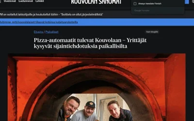 Kouvolasta voi pian tilata pizzaa automaatista vaikka keskellä yötä