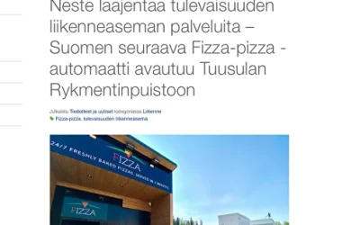Neste laajentaa tulevaisuuden liikenneaseman palveluita ‒ Suomen seuraava Fizza-pizza -automaatti avautuu Tuusulan Rykmentinpuistoon