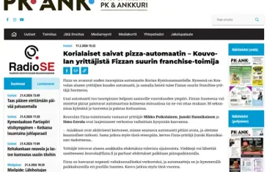 Ko­ri­a­lai­set sai­vat piz­za-au­to­maa­tin – Kou­vo­lan yrit­tä­jis­tä Fiz­zan suu­rin franc­hi­se-toi­mi­ja