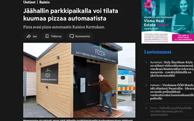 Jäähallin parkkipaikalla voi tilata kuumaa pizzaa automaatista