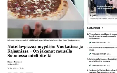 Nutella-pizzaa myydään Vuokatissa ja Kajaanissa