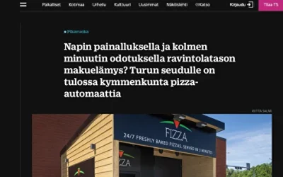 Napin painalluksella ja kolmen minuutin odotuksella ravintolatason makuelämys? Turun seudulle on tulossa kymmenkunta pizza-automaattia