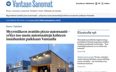 Myyrmäkeen avattiin pizza-​automaatti – yritys tuo uusia automaatteja kahteen muuhunkin paikkaan Vantaalla